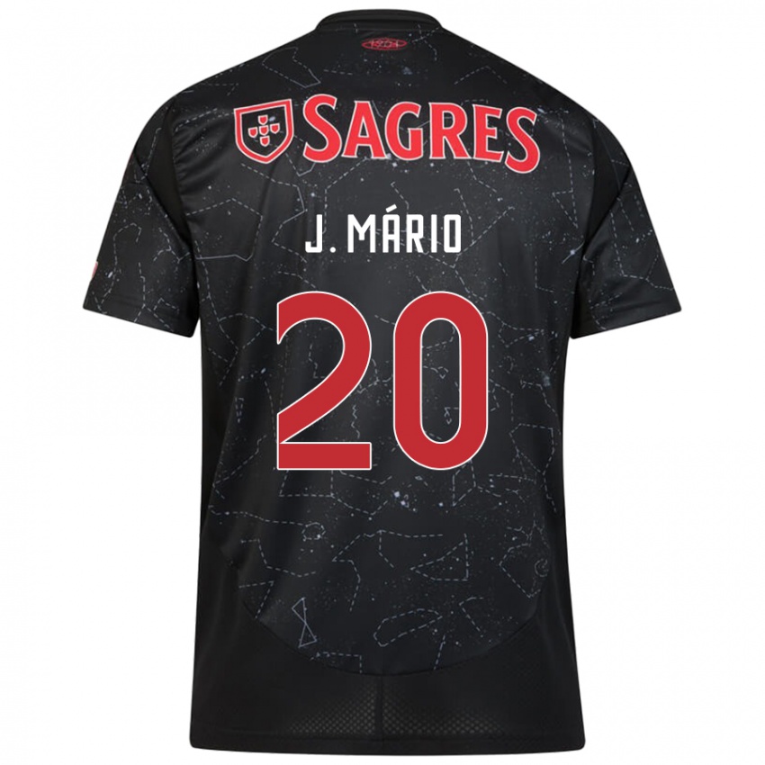 Damen Joao Mario #20 Schwarz Rot Auswärtstrikot Trikot 2024/25 T-Shirt