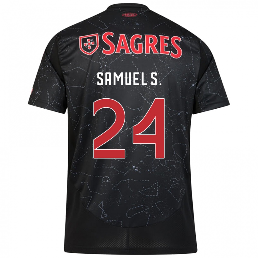 Damen Samuel Soares #24 Schwarz Rot Auswärtstrikot Trikot 2024/25 T-Shirt