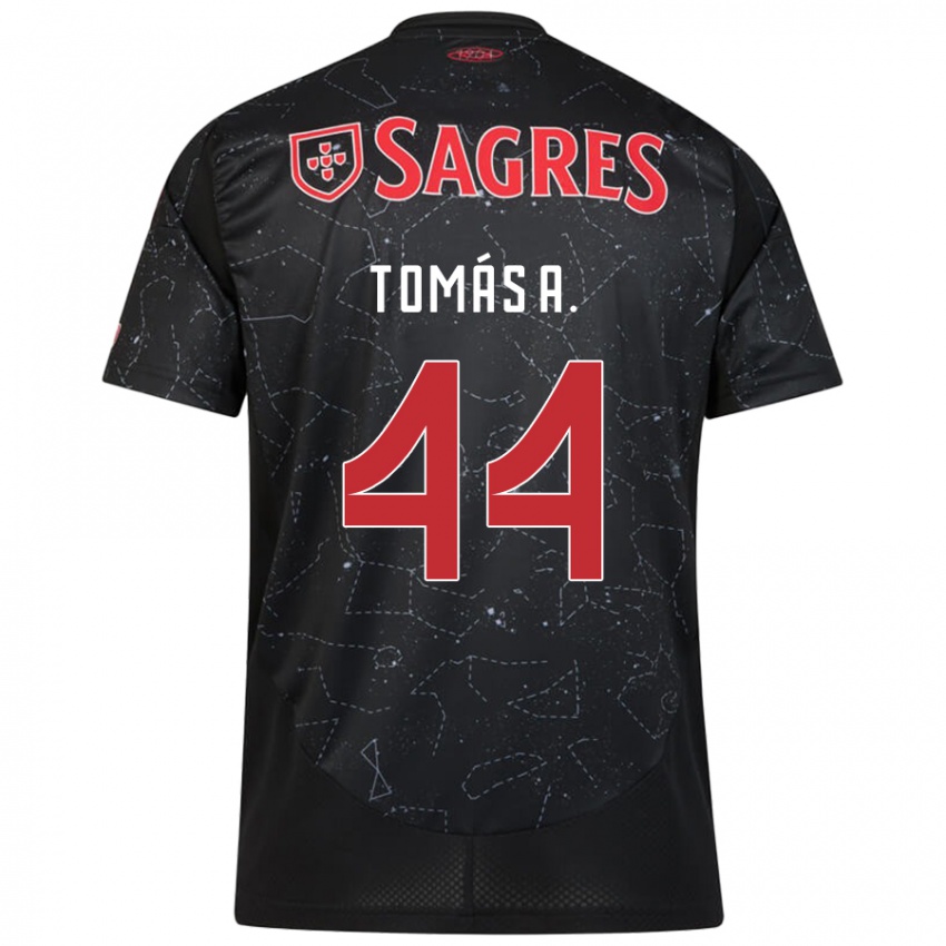 Damen Tomas Araujo #44 Schwarz Rot Auswärtstrikot Trikot 2024/25 T-Shirt