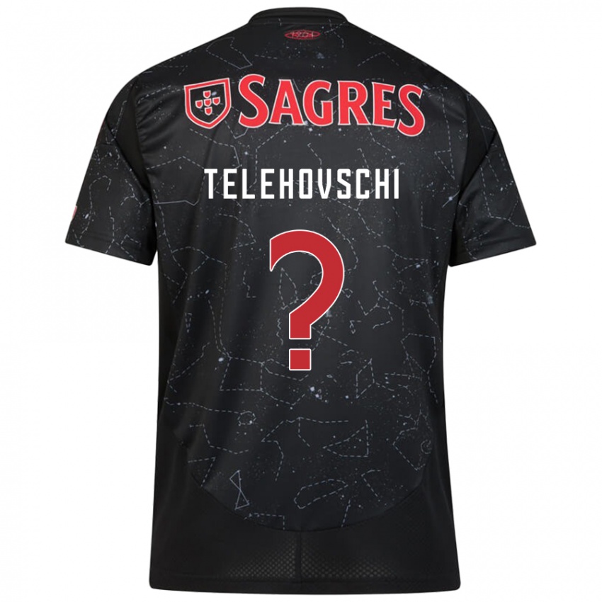 Damen Dinis Telehovschi #0 Schwarz Rot Auswärtstrikot Trikot 2024/25 T-Shirt