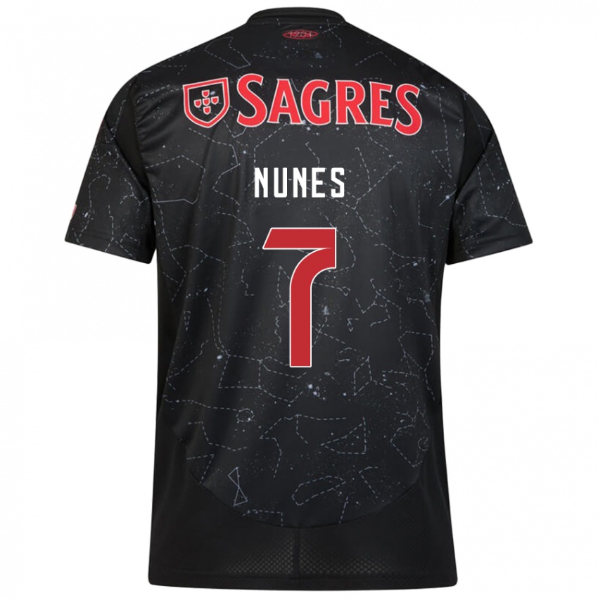 Damen Bernardo Nunes #7 Schwarz Rot Auswärtstrikot Trikot 2024/25 T-Shirt