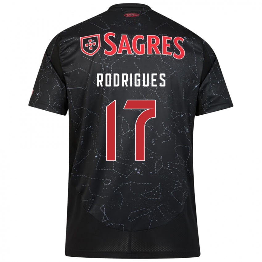 Damen Tiago Rodrigues #17 Schwarz Rot Auswärtstrikot Trikot 2024/25 T-Shirt