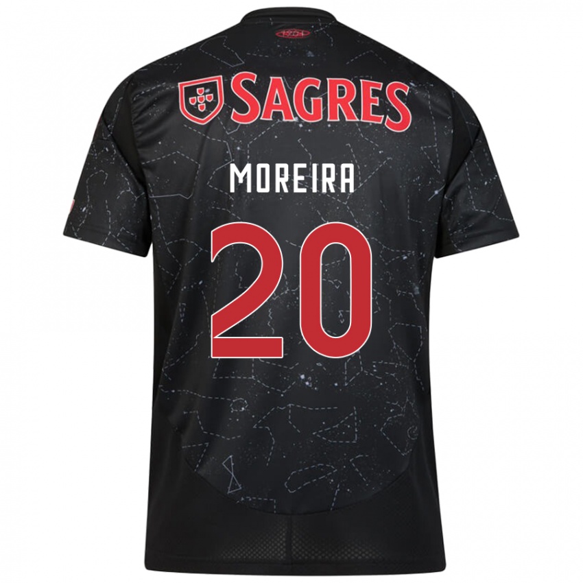 Damen André Moreira #20 Schwarz Rot Auswärtstrikot Trikot 2024/25 T-Shirt