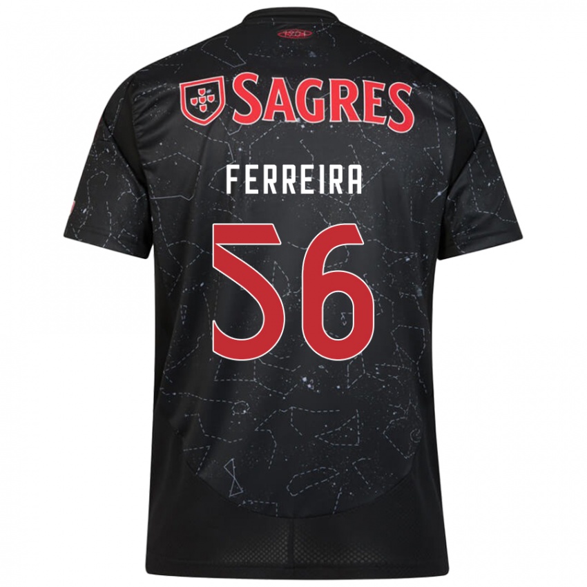 Damen Martim Ferreira #56 Schwarz Rot Auswärtstrikot Trikot 2024/25 T-Shirt