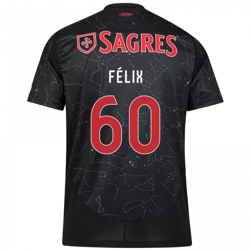 Damen Nuno Félix #60 Schwarz Rot Auswärtstrikot Trikot 2024/25 T-Shirt