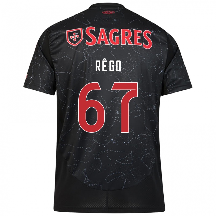 Damen Rodrigo Rêgo #67 Schwarz Rot Auswärtstrikot Trikot 2024/25 T-Shirt