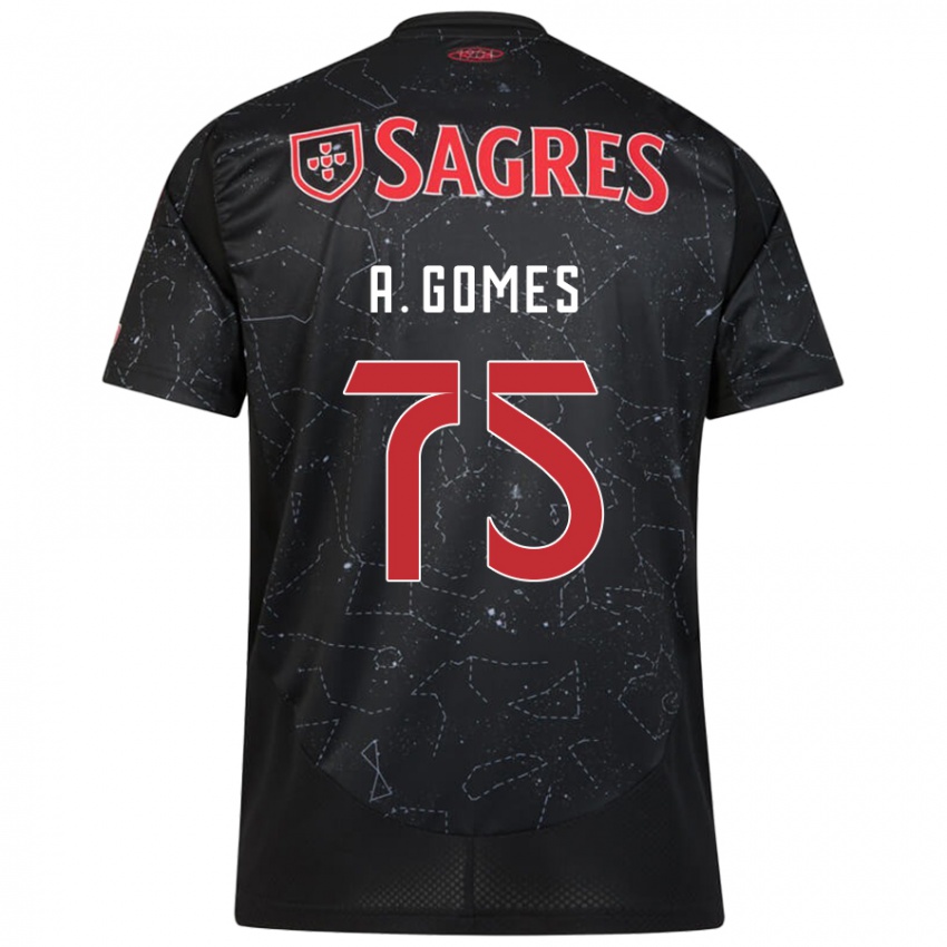 Damen André Gomes #75 Schwarz Rot Auswärtstrikot Trikot 2024/25 T-Shirt