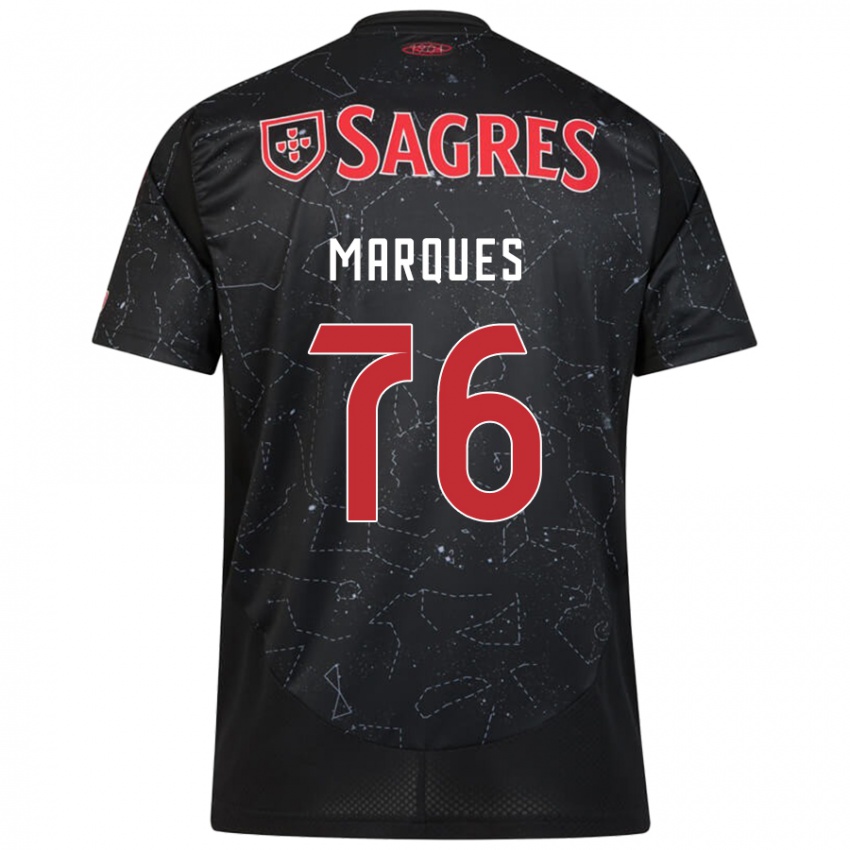 Damen Gustavo Marques #76 Schwarz Rot Auswärtstrikot Trikot 2024/25 T-Shirt