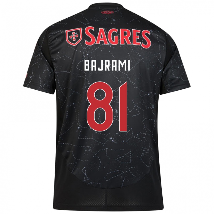 Damen Adrian Bajrami #81 Schwarz Rot Auswärtstrikot Trikot 2024/25 T-Shirt