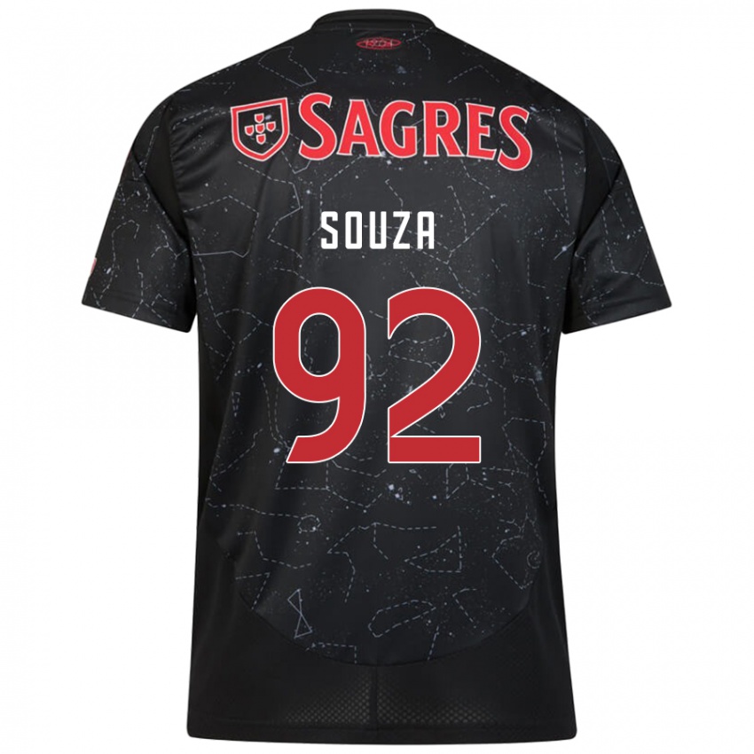 Damen Pedro Souza #92 Schwarz Rot Auswärtstrikot Trikot 2024/25 T-Shirt