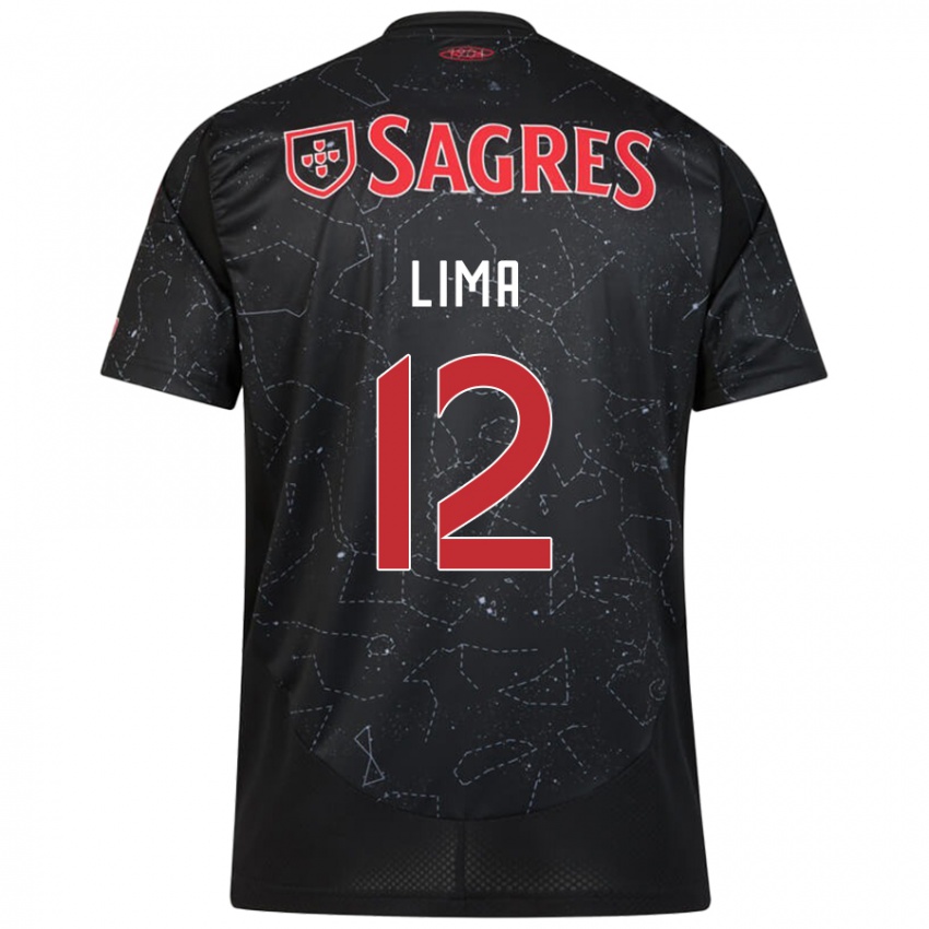 Damen Thaís Lima #12 Schwarz Rot Auswärtstrikot Trikot 2024/25 T-Shirt