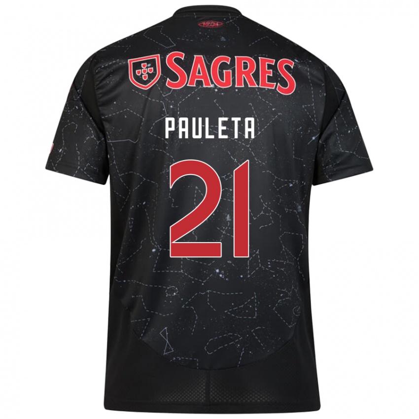 Damen Pauleta #21 Schwarz Rot Auswärtstrikot Trikot 2024/25 T-Shirt