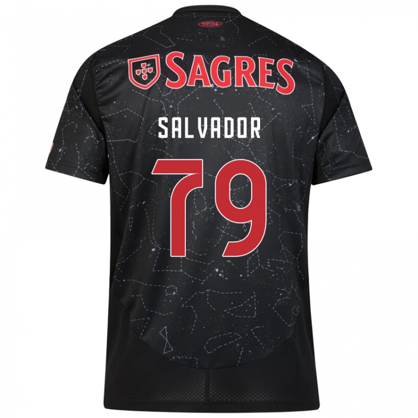 Damen Marta Salvador #79 Schwarz Rot Auswärtstrikot Trikot 2024/25 T-Shirt