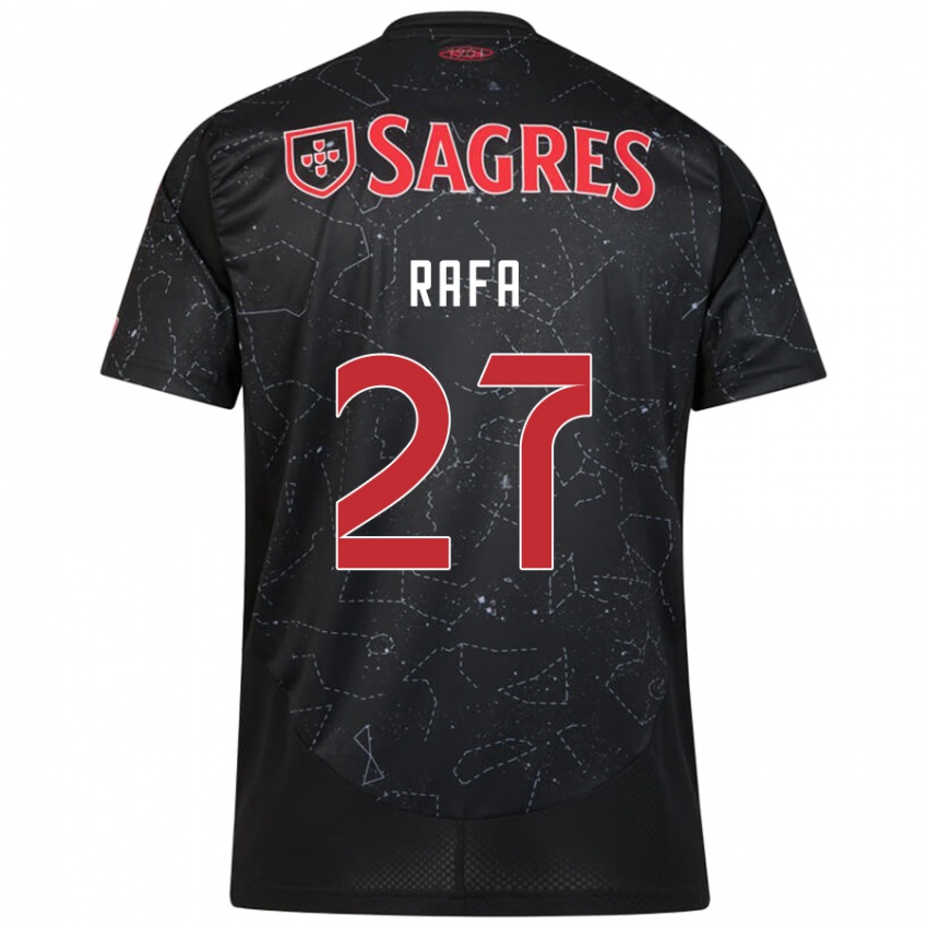 Damen Rafa #27 Schwarz Rot Auswärtstrikot Trikot 2024/25 T-Shirt