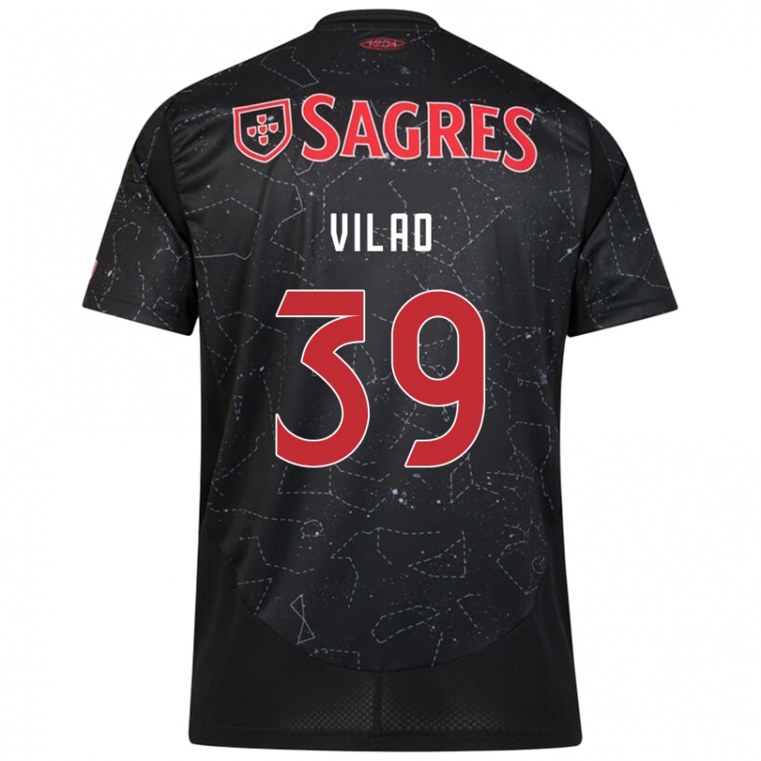 Damen Carolina Vilao #39 Schwarz Rot Auswärtstrikot Trikot 2024/25 T-Shirt