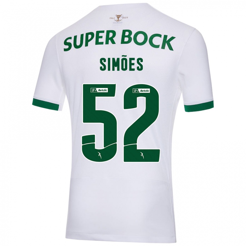 Damen João Simões #52 Weiß Grün Auswärtstrikot Trikot 2024/25 T-Shirt