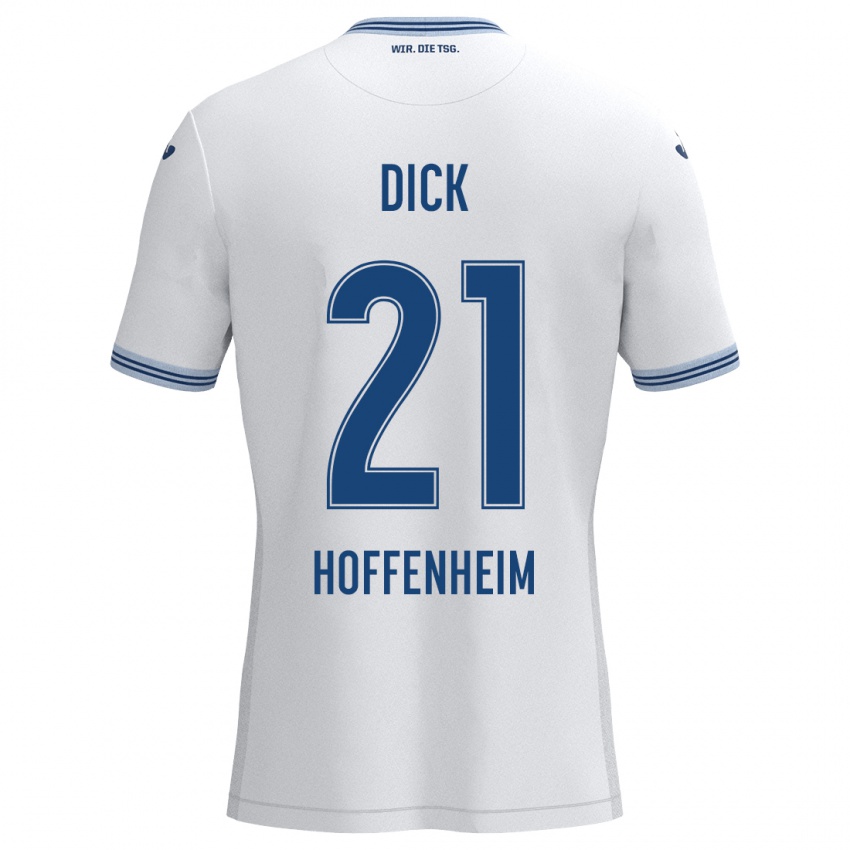 Damen Laura Dick #21 Weiß Blau Auswärtstrikot Trikot 2024/25 T-Shirt