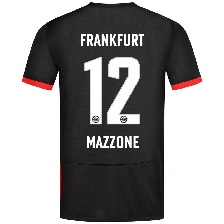 Damen Matteo Mazzone #12 Schwarz Auswärtstrikot Trikot 2024/25 T-Shirt