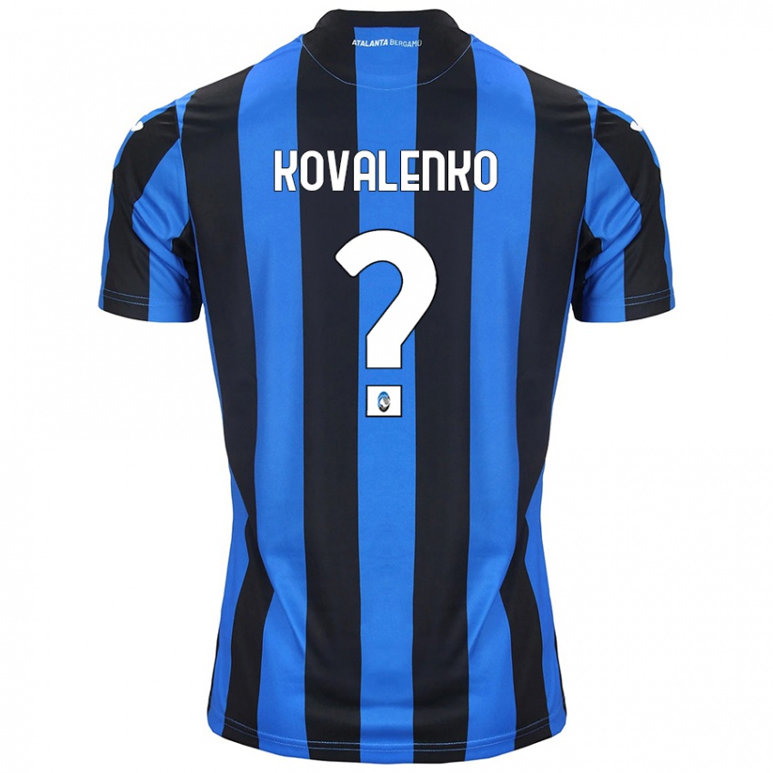 Kinder Viktor Kovalenko #0 Blau Schwarz Heimtrikot Trikot 2024/25 T-Shirt