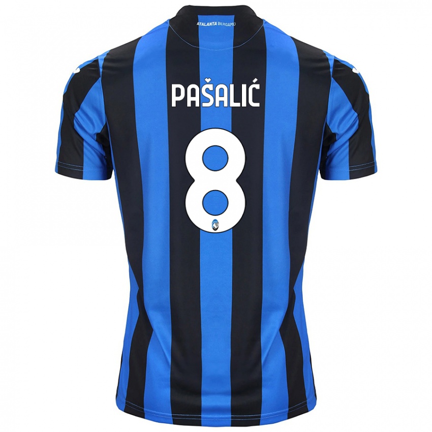 Kinder Mario Pasalic #8 Blau Schwarz Heimtrikot Trikot 2024/25 T-Shirt