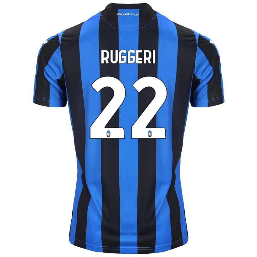 Kinder Matteo Ruggeri #22 Blau Schwarz Heimtrikot Trikot 2024/25 T-Shirt