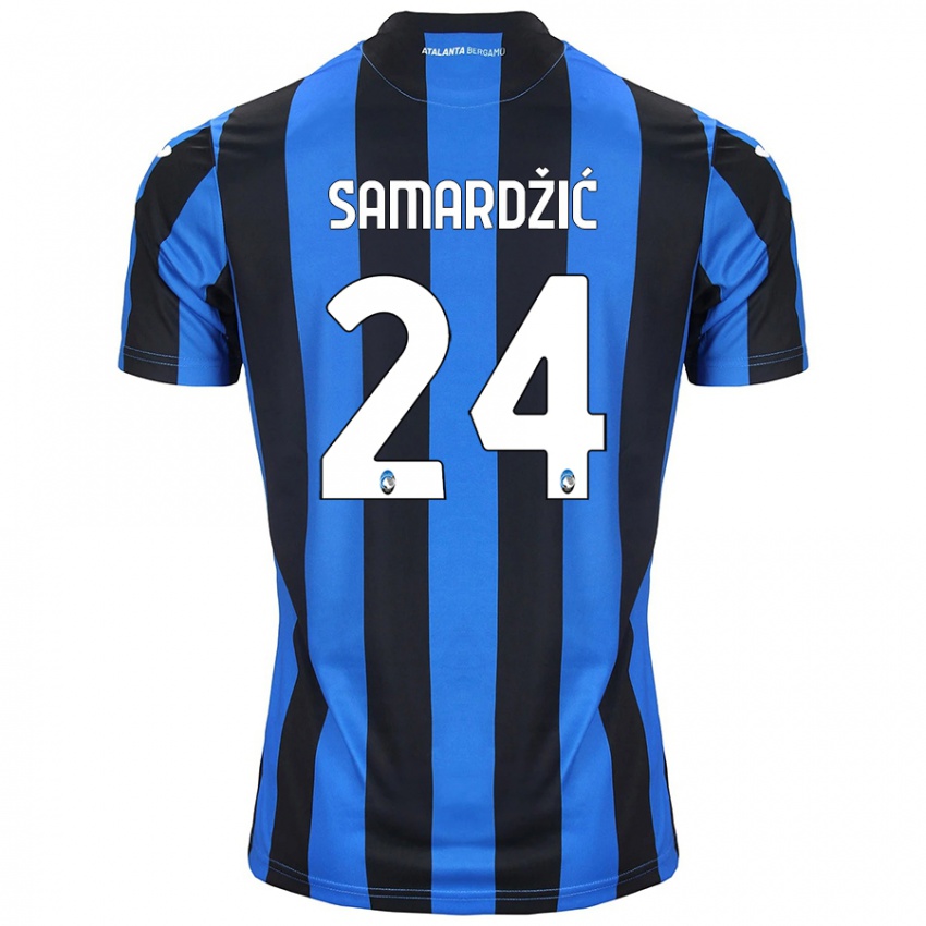 Kinder Lazar Samardžić #24 Blau Schwarz Heimtrikot Trikot 2024/25 T-Shirt