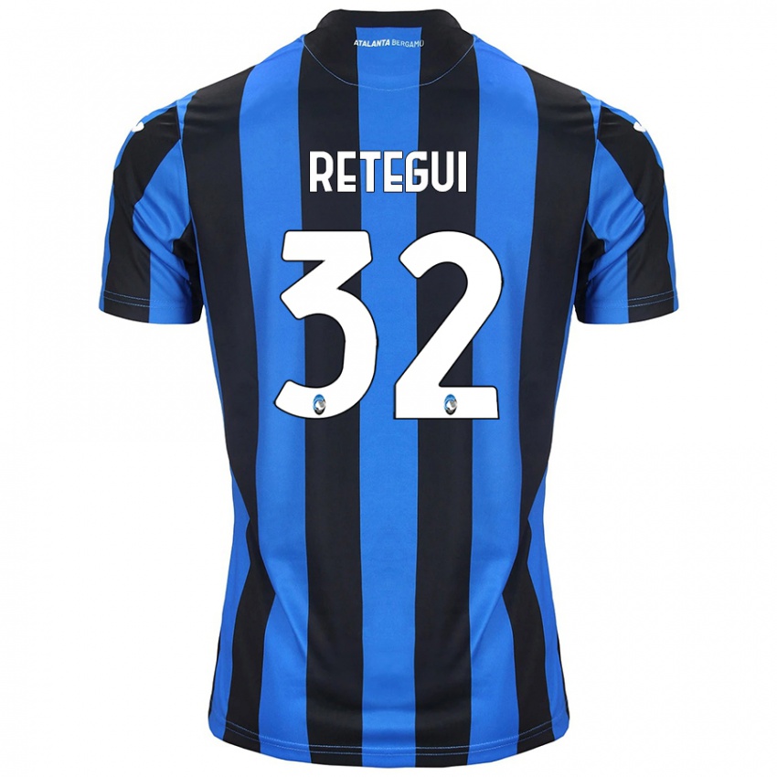 Kinder Mateo Retegui #32 Blau Schwarz Heimtrikot Trikot 2024/25 T-Shirt