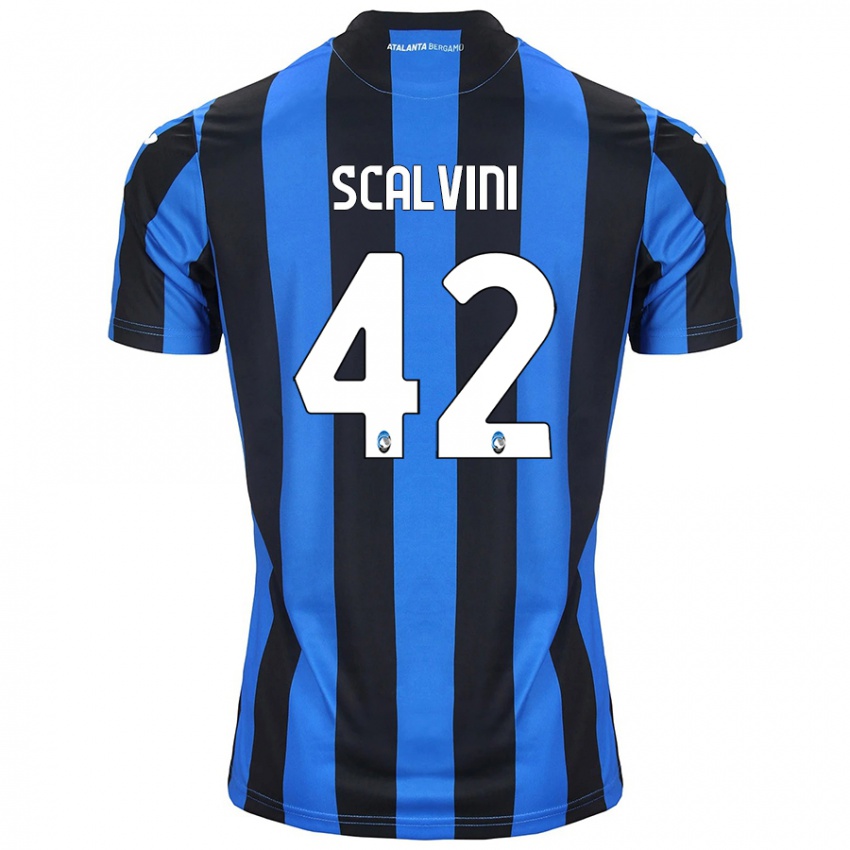 Kinder Giorgio Scalvini #42 Blau Schwarz Heimtrikot Trikot 2024/25 T-Shirt