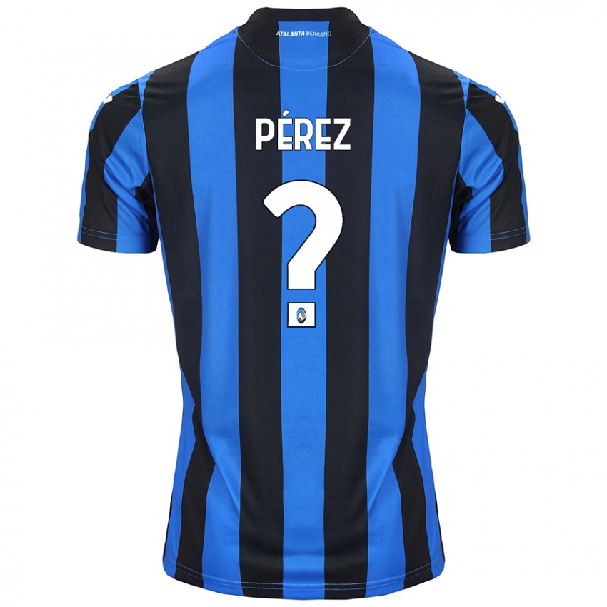 Kinder David Pérez #0 Blau Schwarz Heimtrikot Trikot 2024/25 T-Shirt