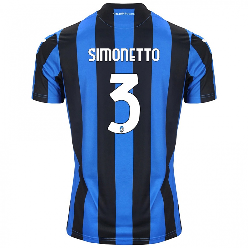 Kinder Federico Simonetto #3 Blau Schwarz Heimtrikot Trikot 2024/25 T-Shirt