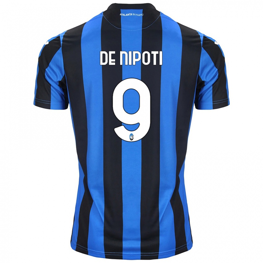 Kinder Tommaso De Nipoti #9 Blau Schwarz Heimtrikot Trikot 2024/25 T-Shirt