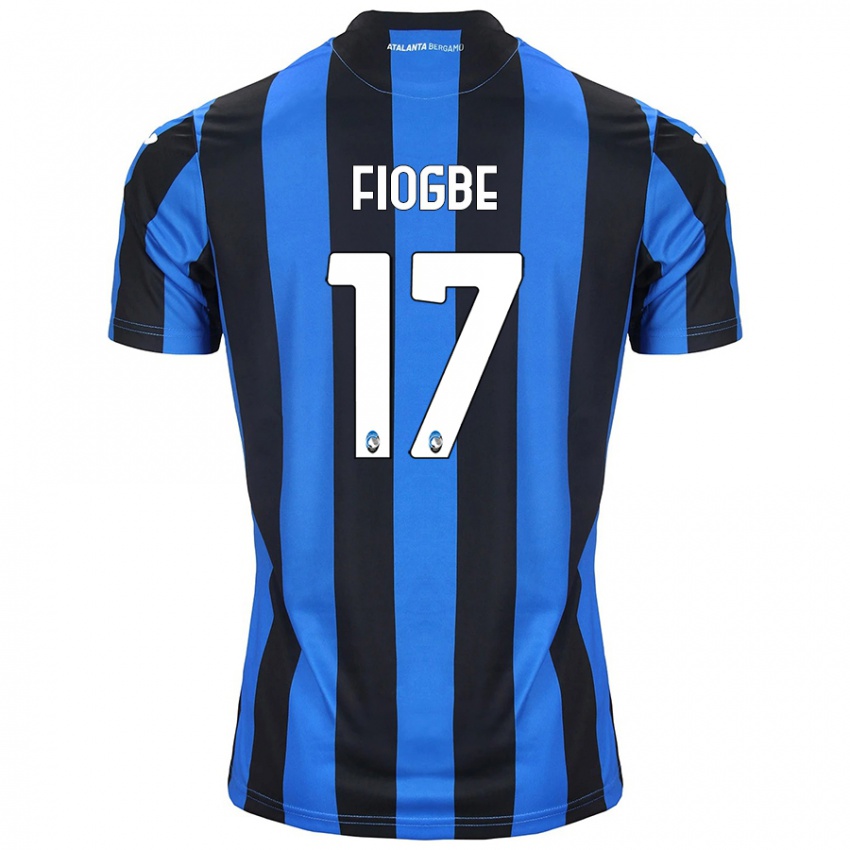 Kinder Candas Fiogbe #17 Blau Schwarz Heimtrikot Trikot 2024/25 T-Shirt