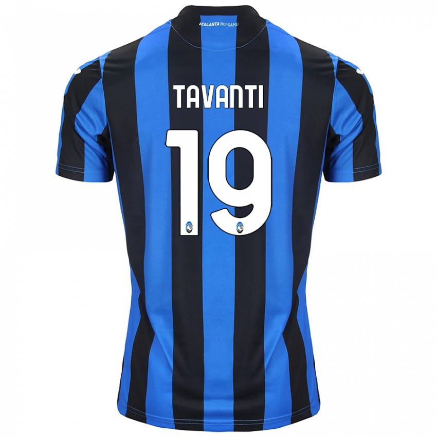 Kinder Mattia Tavanti #19 Blau Schwarz Heimtrikot Trikot 2024/25 T-Shirt