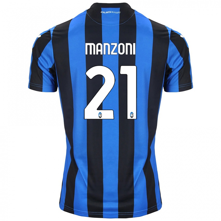 Kinder Alberto Manzoni #21 Blau Schwarz Heimtrikot Trikot 2024/25 T-Shirt