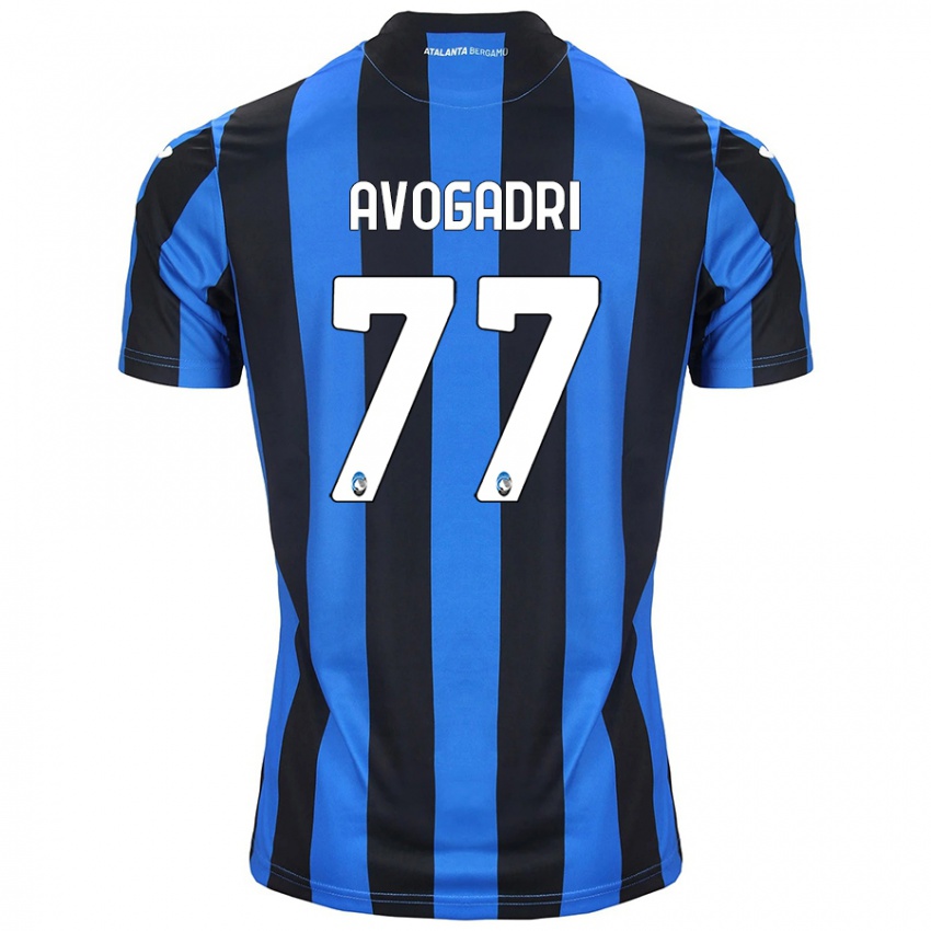 Kinder Lorenzo Avogadri #77 Blau Schwarz Heimtrikot Trikot 2024/25 T-Shirt