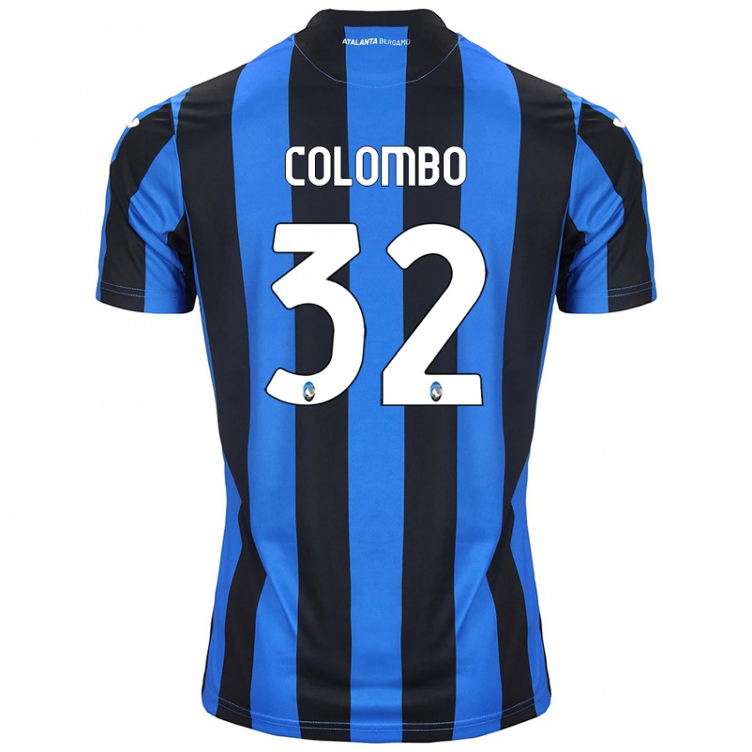 Kinder Matteo Colombo #32 Blau Schwarz Heimtrikot Trikot 2024/25 T-Shirt