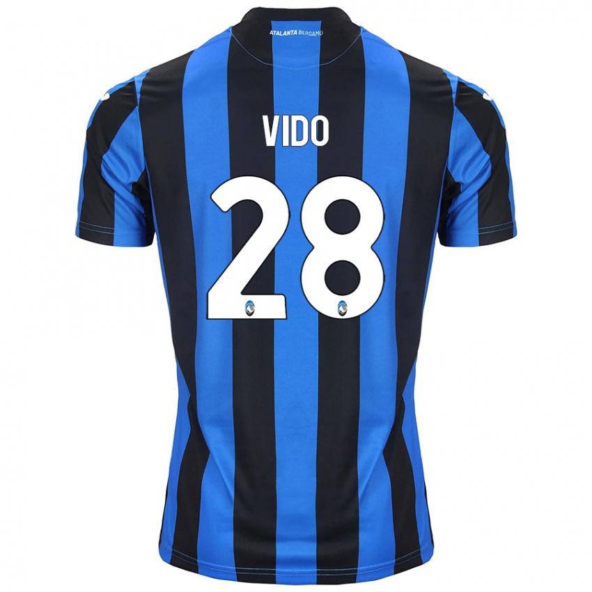 Kinder Luca Vido #28 Blau Schwarz Heimtrikot Trikot 2024/25 T-Shirt