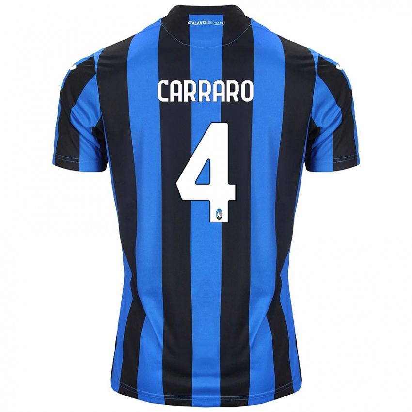 Kinder Marco Carraro #4 Blau Schwarz Heimtrikot Trikot 2024/25 T-Shirt