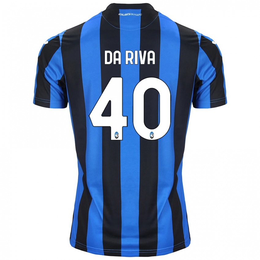 Kinder Jacopo Da Riva #40 Blau Schwarz Heimtrikot Trikot 2024/25 T-Shirt