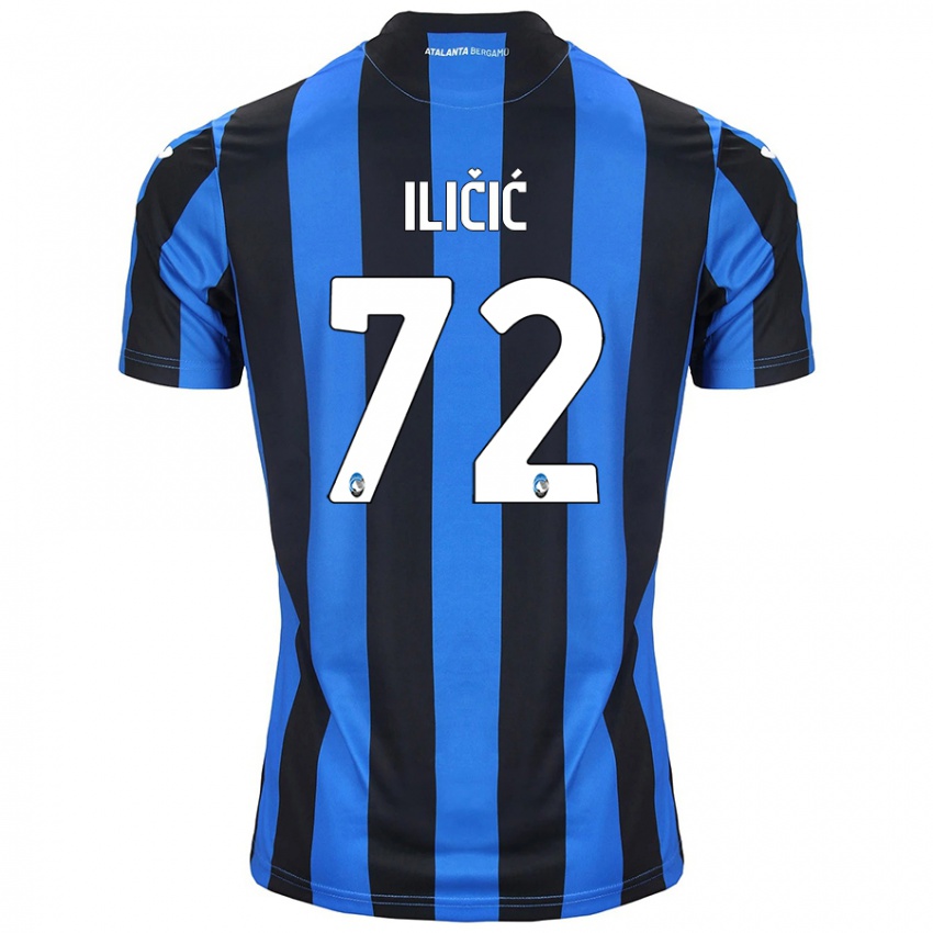 Kinder Josip Ilicic #72 Blau Schwarz Heimtrikot Trikot 2024/25 T-Shirt