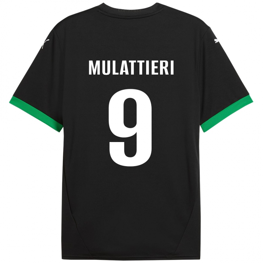 Kinder Samuele Mulattieri #9 Schwarz Dunkelgrün Heimtrikot Trikot 2024/25 T-Shirt