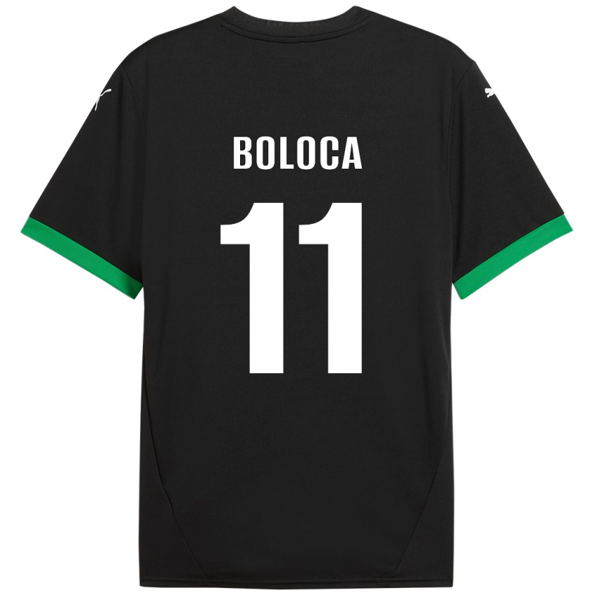 Kinder Daniel Boloca #11 Schwarz Dunkelgrün Heimtrikot Trikot 2024/25 T-Shirt