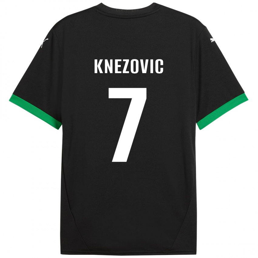 Kinder Borna Knezovic #7 Schwarz Dunkelgrün Heimtrikot Trikot 2024/25 T-Shirt