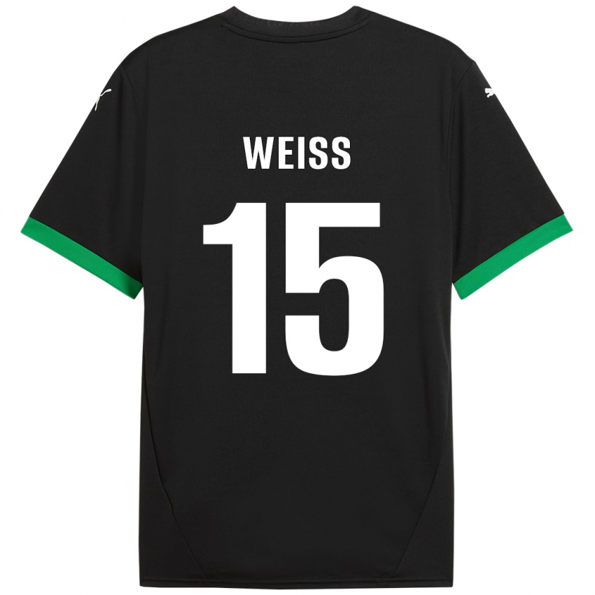 Kinder David Weiss #15 Schwarz Dunkelgrün Heimtrikot Trikot 2024/25 T-Shirt