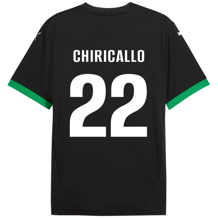 Kinder Giovanni Chiricallo #22 Schwarz Dunkelgrün Heimtrikot Trikot 2024/25 T-Shirt