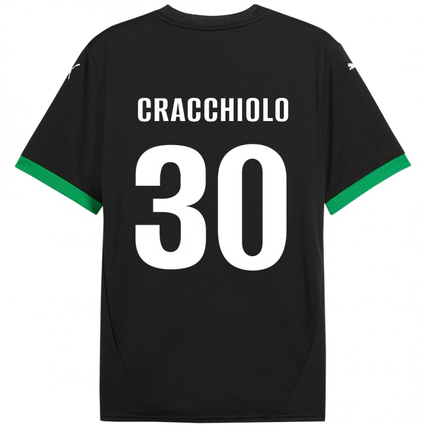 Kinder Leonardo Cracchiolo #30 Schwarz Dunkelgrün Heimtrikot Trikot 2024/25 T-Shirt