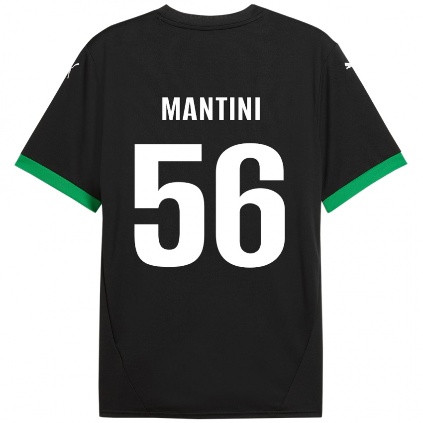 Kinder Raffaele Mantini #56 Schwarz Dunkelgrün Heimtrikot Trikot 2024/25 T-Shirt