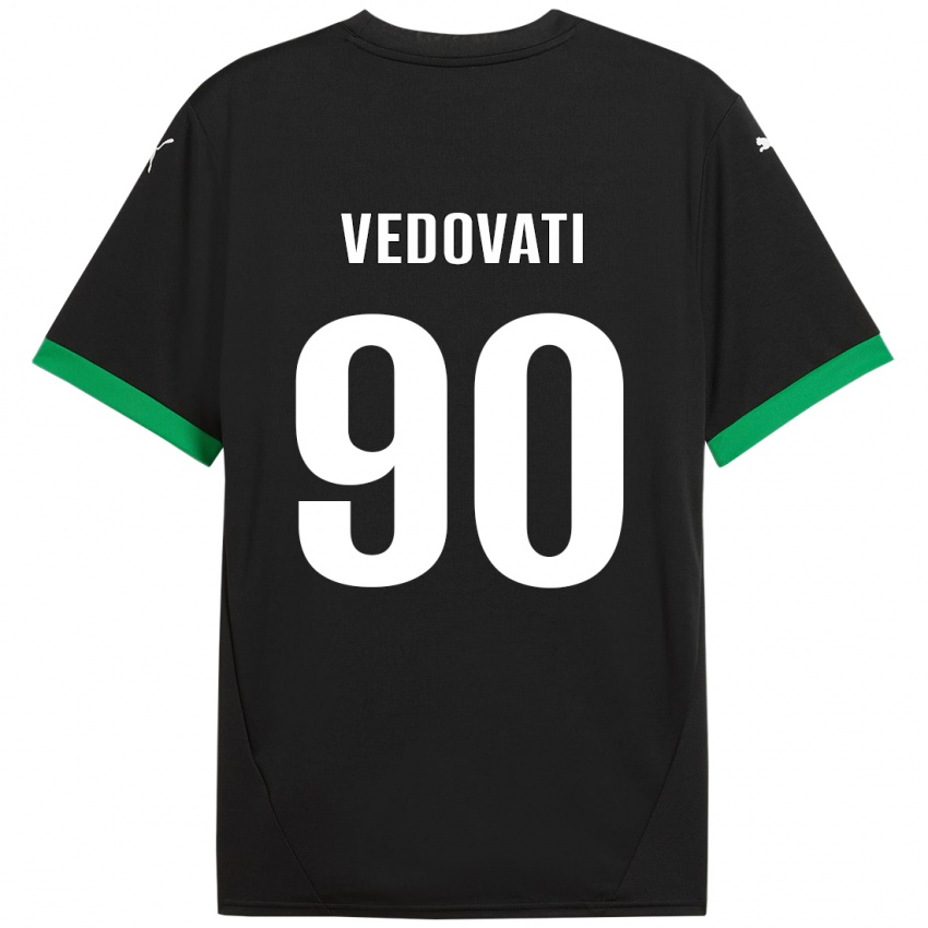 Kinder Gabriele Vedovati #90 Schwarz Dunkelgrün Heimtrikot Trikot 2024/25 T-Shirt