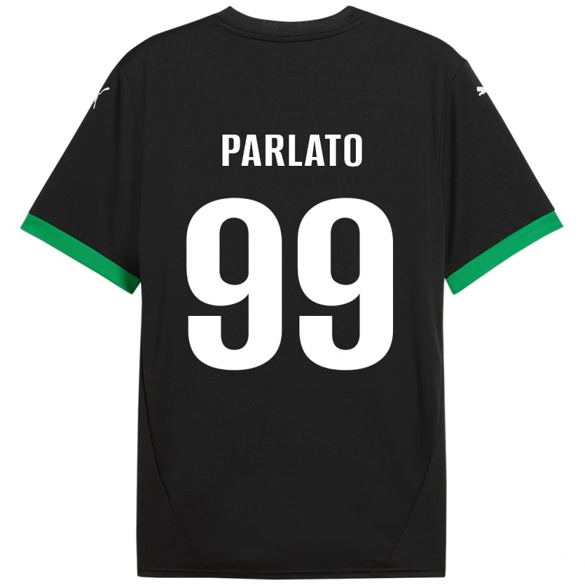 Kinder Claudio Parlato #99 Schwarz Dunkelgrün Heimtrikot Trikot 2024/25 T-Shirt