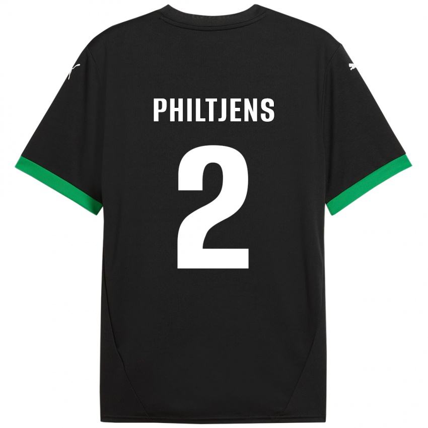 Kinder Davina Philtjens #2 Schwarz Dunkelgrün Heimtrikot Trikot 2024/25 T-Shirt